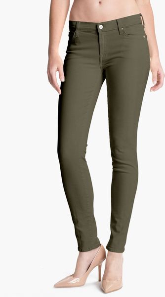 7 For All Mankind Slim Illusion Skinny Stretch Jeans Army Green in ...