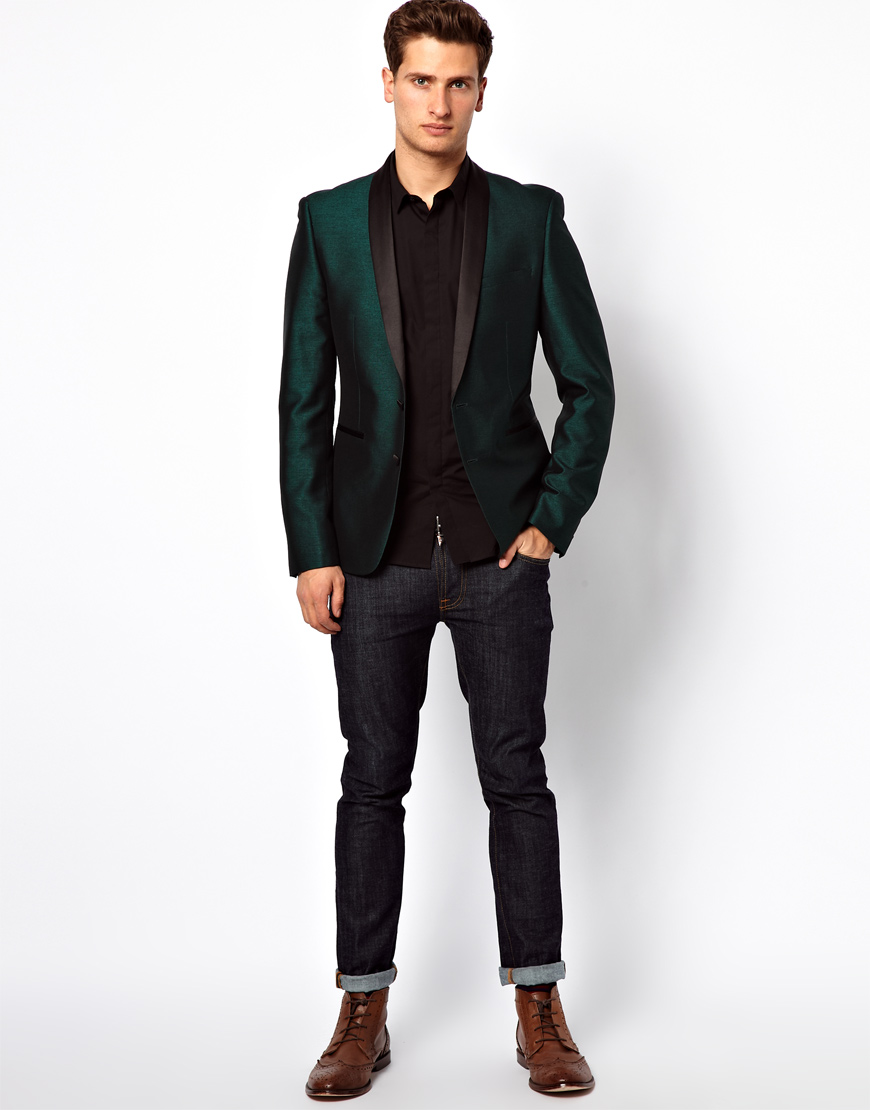 Asos Slim Fit Suit Jacket in Tonic in Green for Men | Lyst