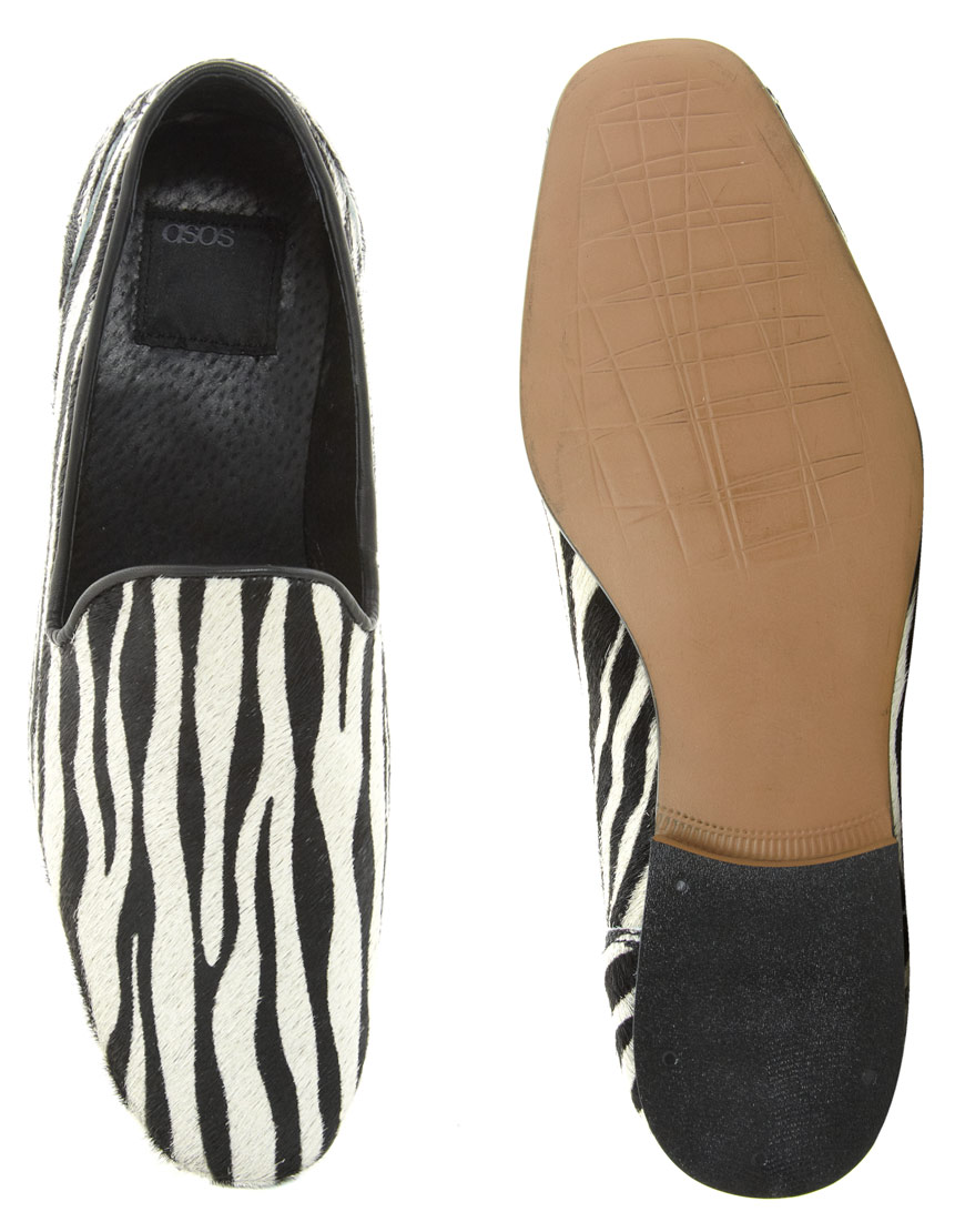 Lyst - Asos Loafers with Zebra Print in Black for Men