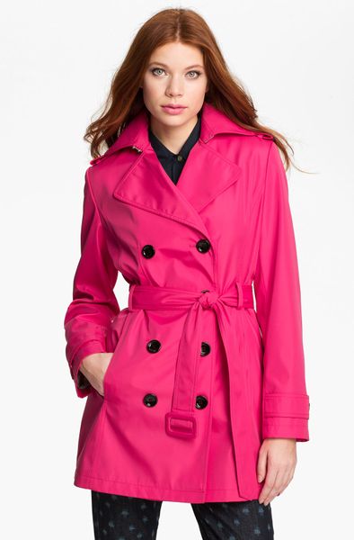 Calvin Klein Skirt Back Trench Coat in Pink (industrial pink) | Lyst