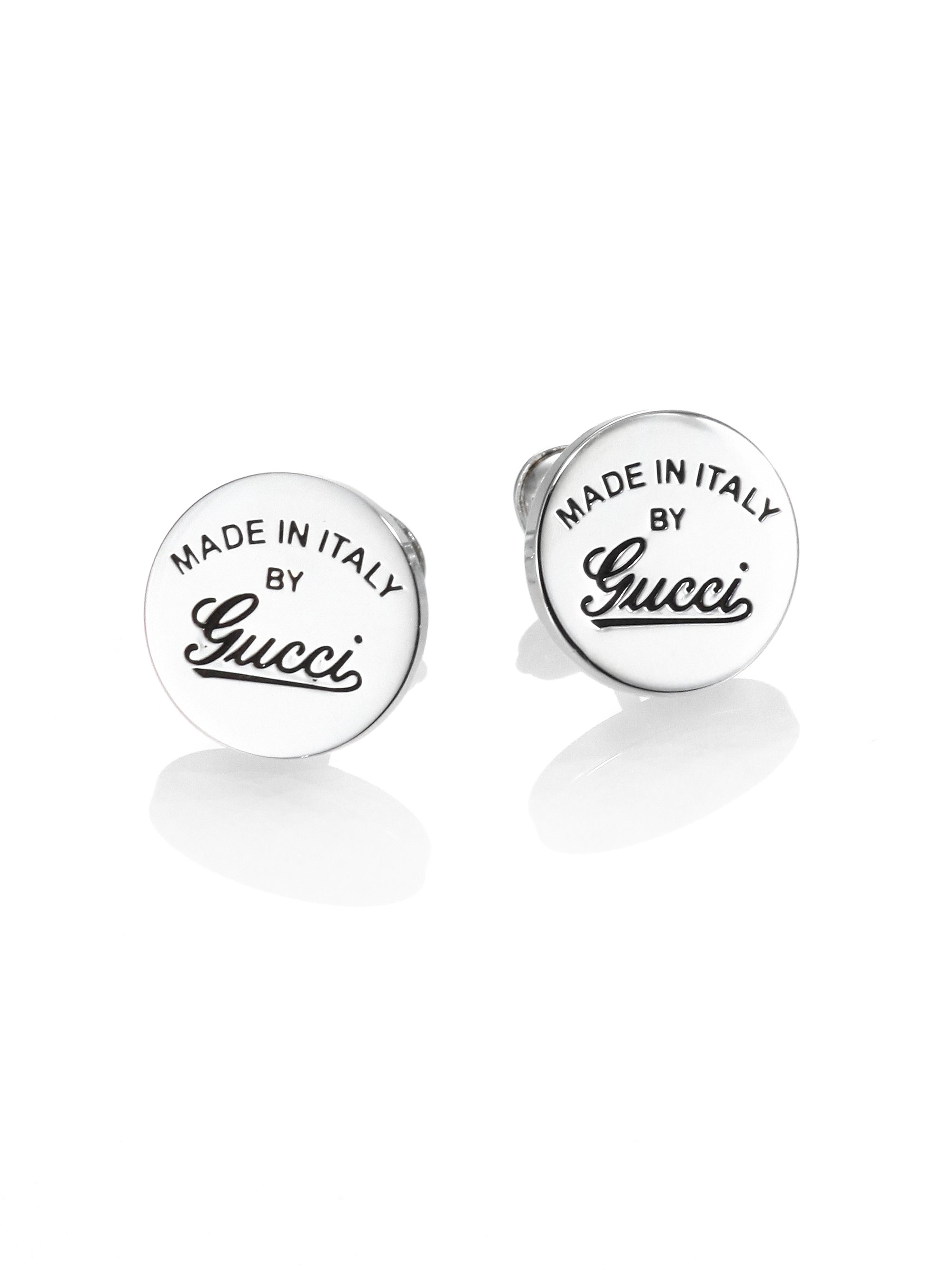 Lyst Gucci Sterling Silver Signature Stud Earrings In Metallic Gallery