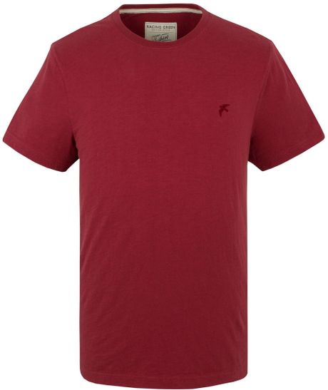 Racing Green Plain Slub T Shirt in Red for Men | Lyst