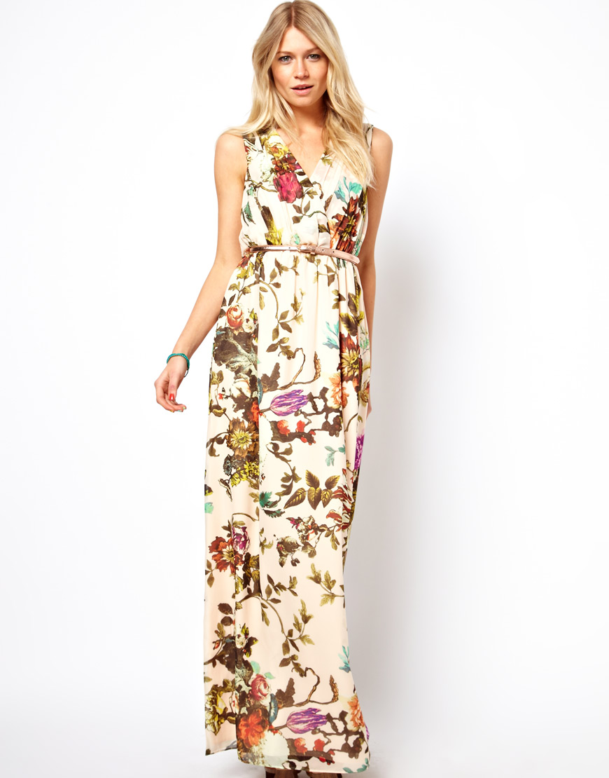 Ted baker Cristen Maxi Dress in Mid Summer Floral Print with Belt in ...