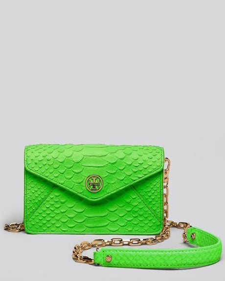 Tory Burch Crossbody Neon Snake in Green (apple green) | Lyst