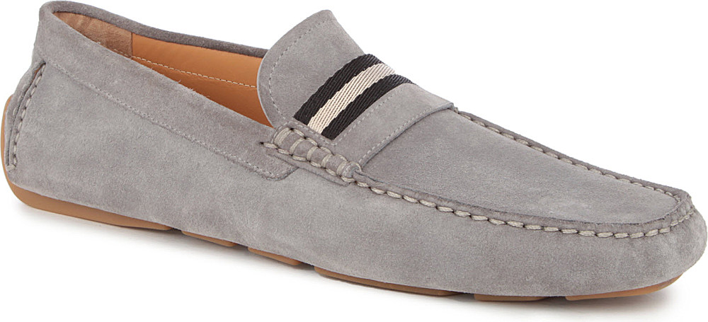 Bally Wabler Suede Driving Shoes - For Men in Gray for Men - Lyst