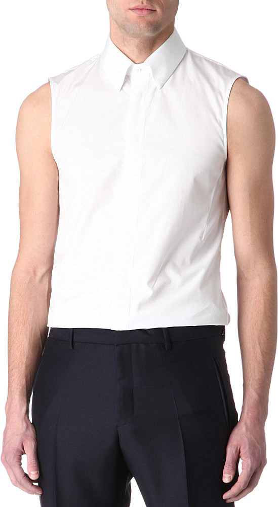 Jil Sander Sleeveless Shirt in White for Men | Lyst