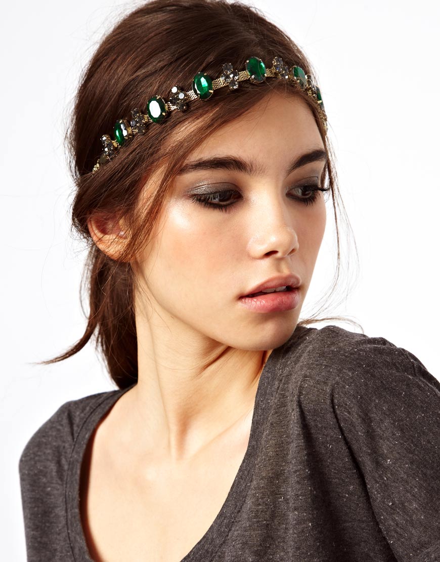 Asos Jewel Cross Headband Lyst