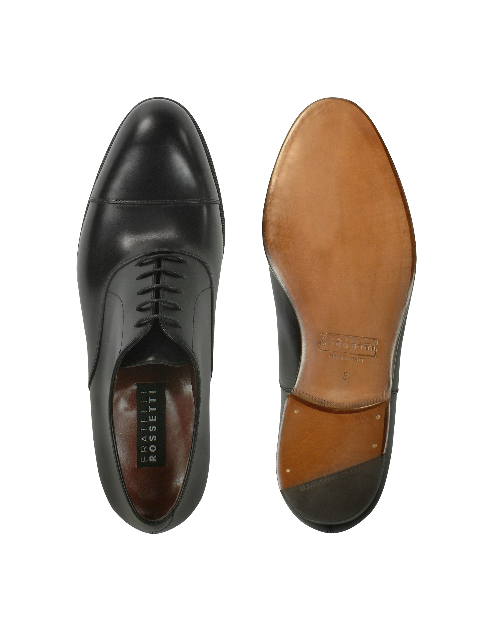 Lyst - Fratelli Rossetti Black Calf Leather Cap Toe Oxford Shoes in ...