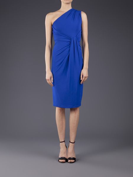 Michael Kors One Shoulder Sheath Dress in Blue (sapphire) | Lyst