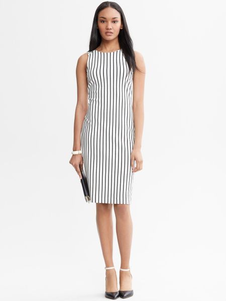 Banana Republic Mad Men Collection Vertical Stripe Dress in Gray (blue ...