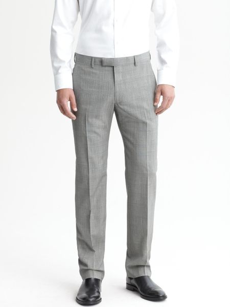 Banana Republic Tailored Grey Plaid Wool Suit Trouser in Gray for Men ...