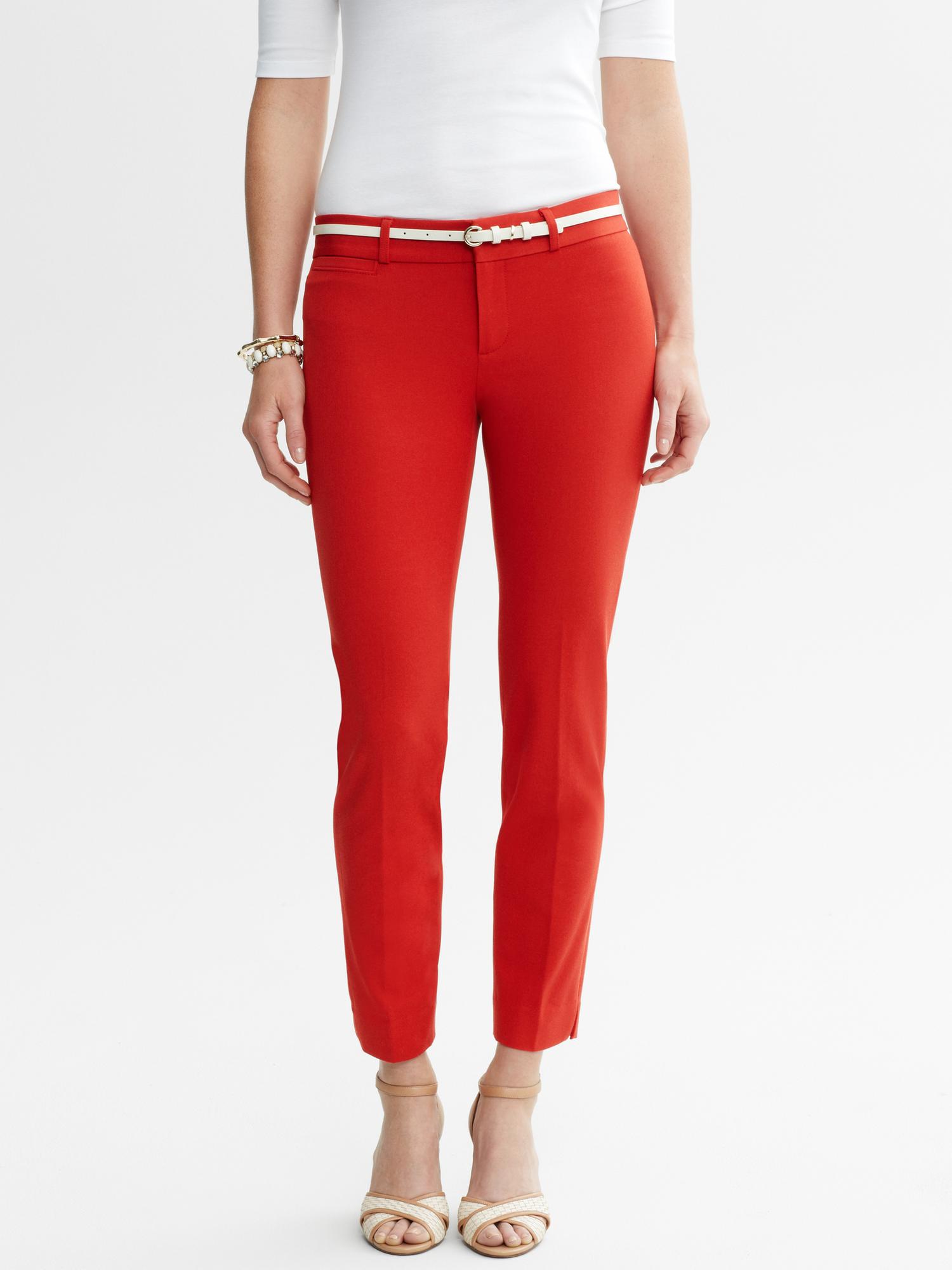 Banana Republic Sloan-Fit Slim Ankle Pant in Red (tomato paste) | Lyst