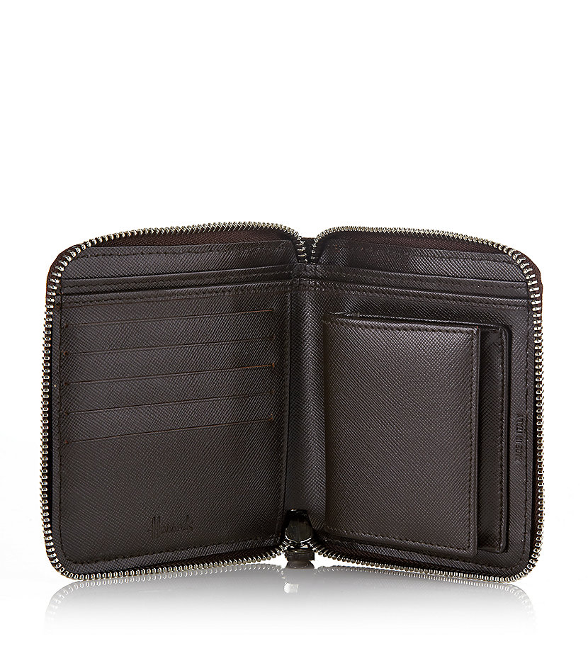 Harrods Saffiano Leather Wallet in Black for Men Lyst
