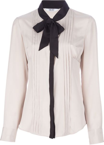 Liu Jo Pussy Bow Blouse in Pink (blush)