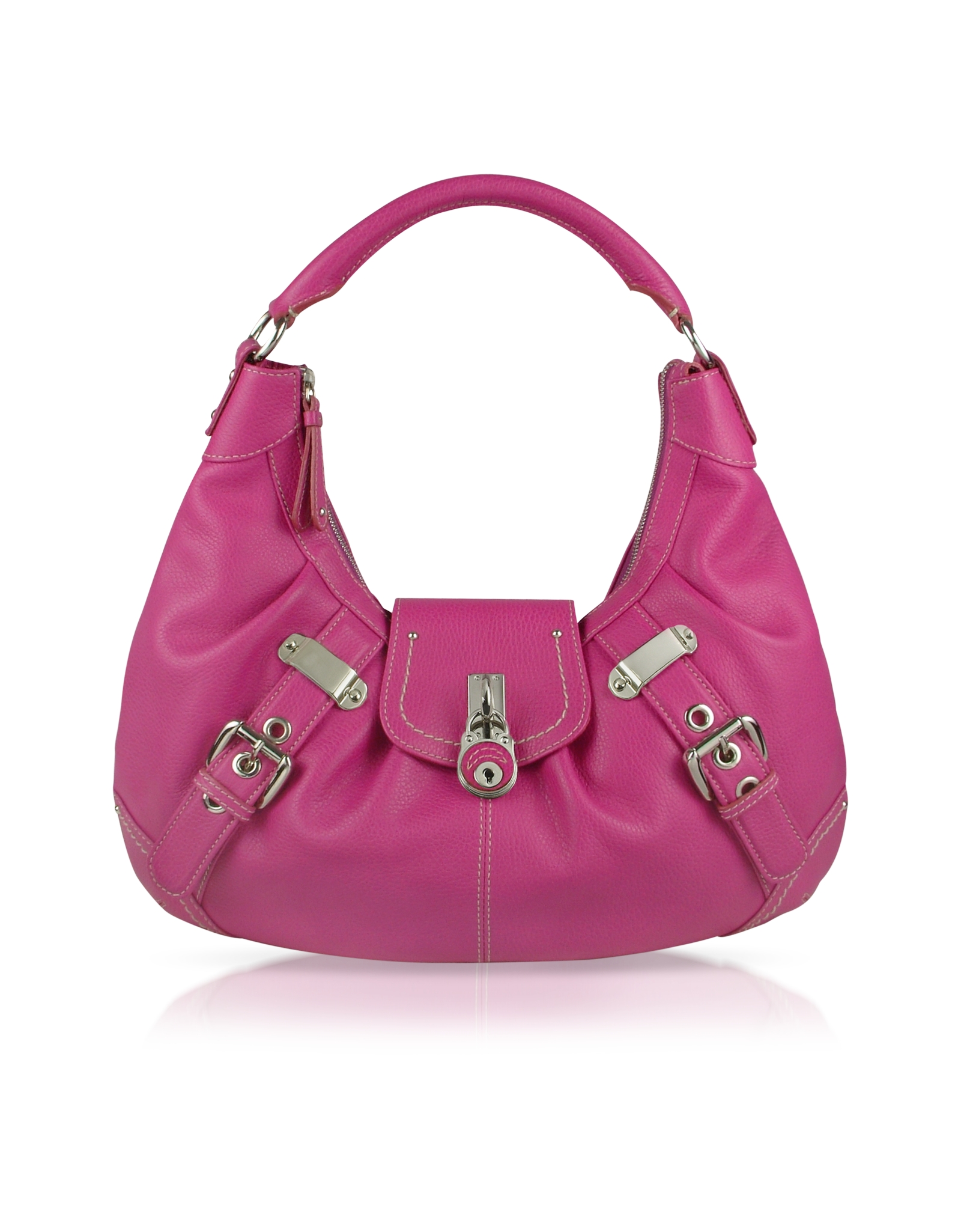 Buti Large Pebble Leather Hobo Bag in Pink (white) | Lyst