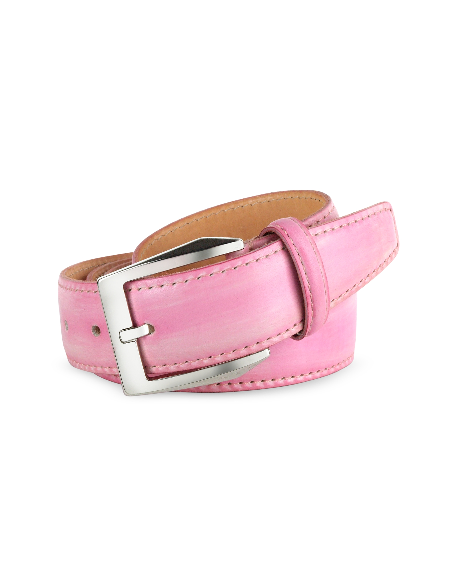 Pakerson Men's Pink Hand Painted Italian Leather Belt in Pink for Men ...