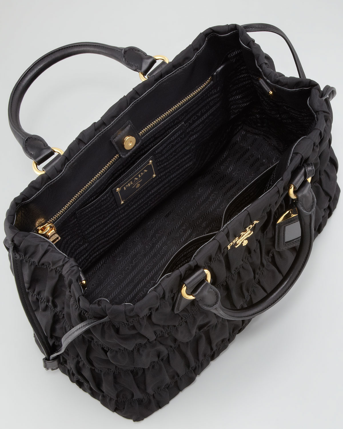 Lyst - Prada Large Gaufre Nylon Tote Bag in Black