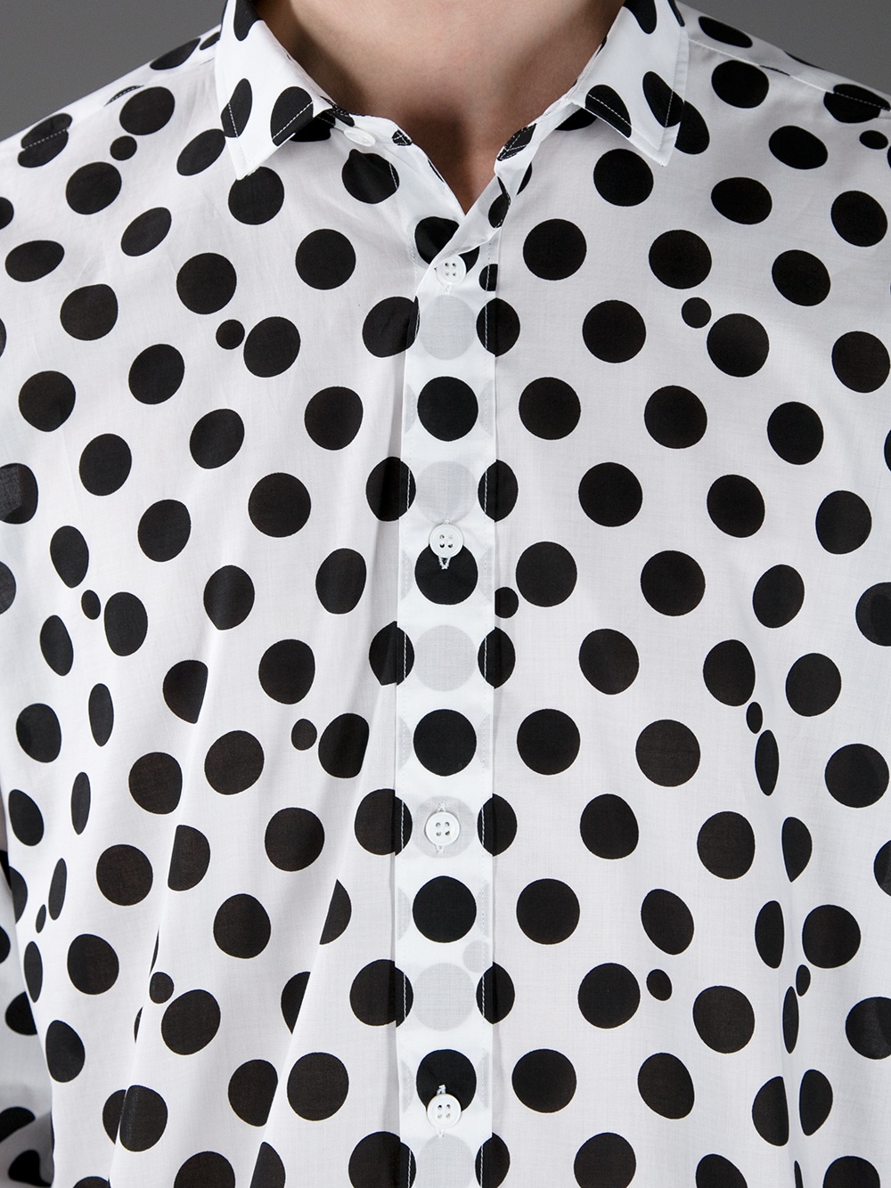 black polkadot shirt