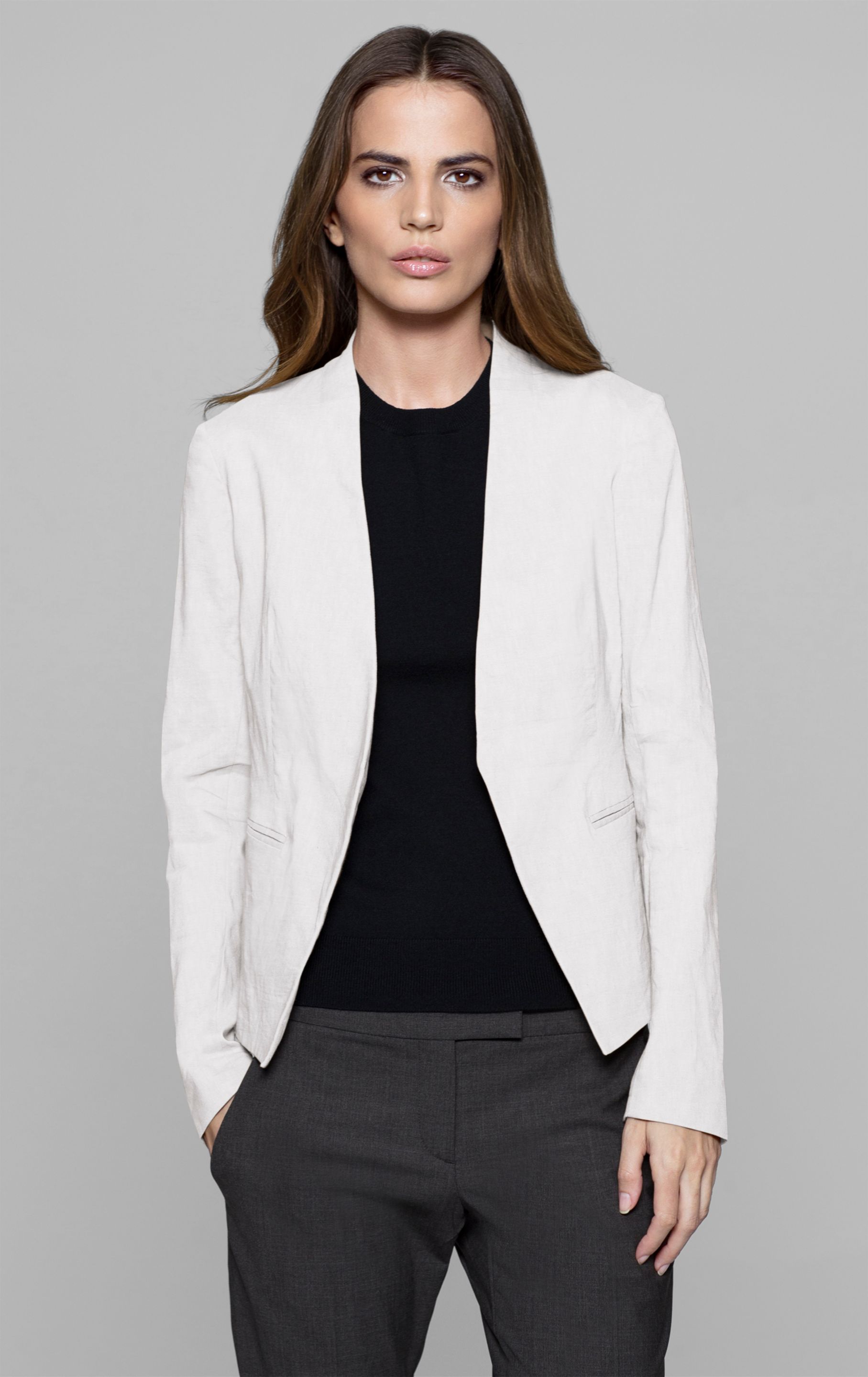 Lyst - Theory Lanai Linen Blend Jacket in White