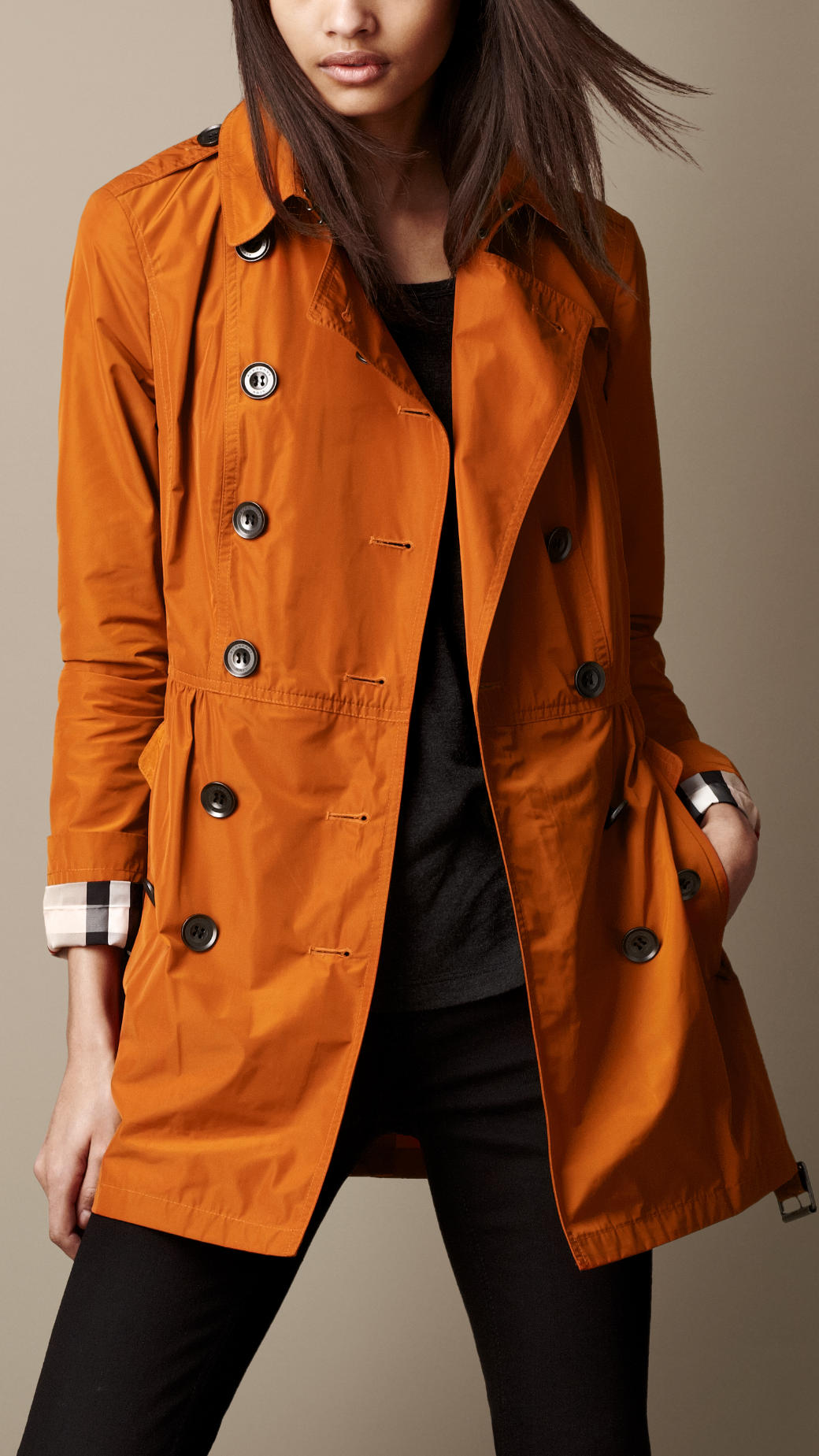 Lyst - Burberry Short Gathered Trench Coat in Brown