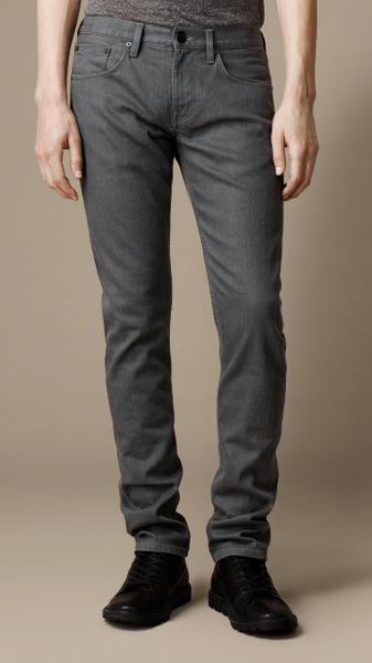 Burberry Shoreditch Resinated Skinny Fit Jeans in Gray for Men (silver ...