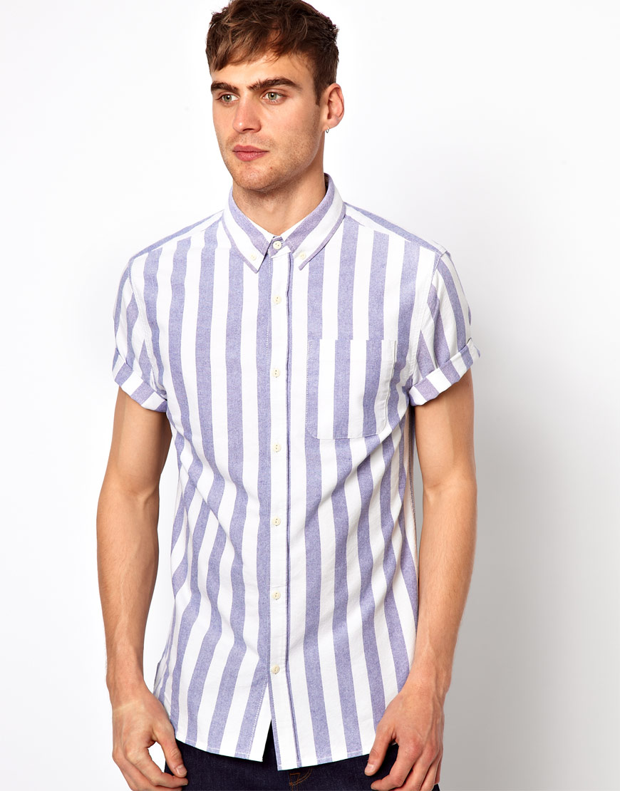 mens blue stripe shirt