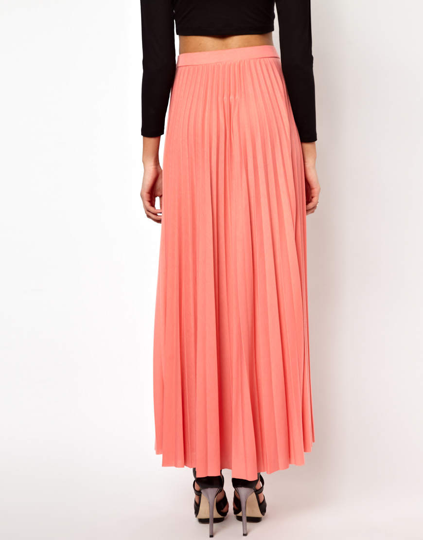 Lyst - River Island Pleated Maxi Skirt in Gray