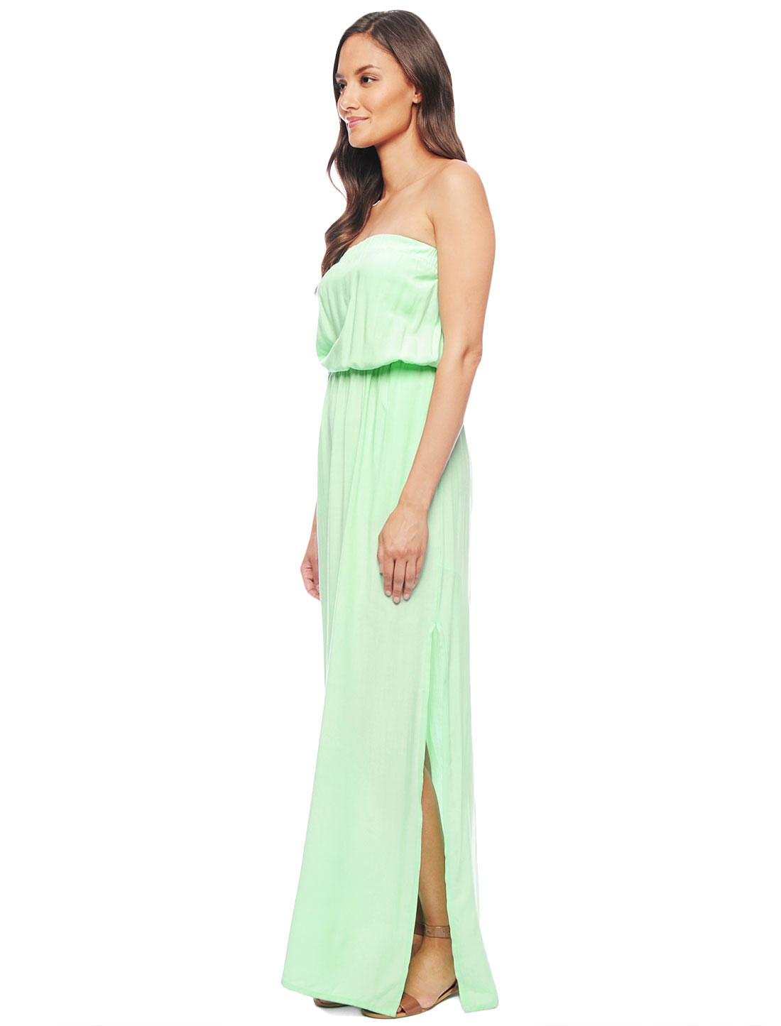 Splendid Strapless Maxi Dress in Green | Lyst
