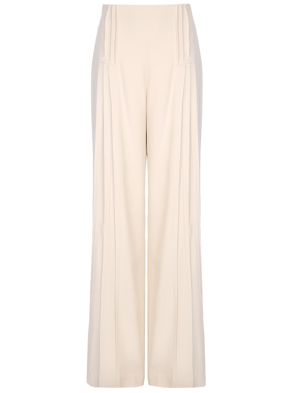 Zac Posen Pleated Palazzo Pant in Beige | Lyst