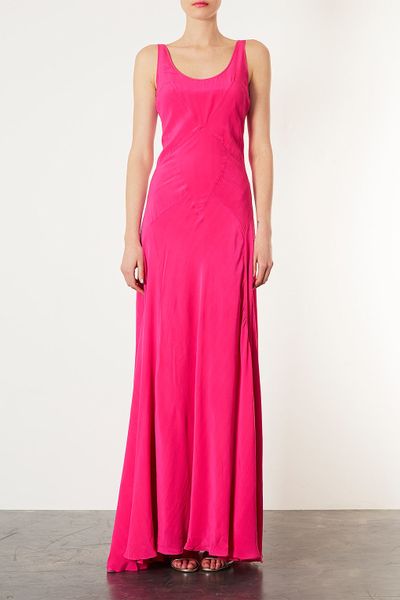 Topshop Limited Edition Silk Maxi Dress in Pink | Lyst