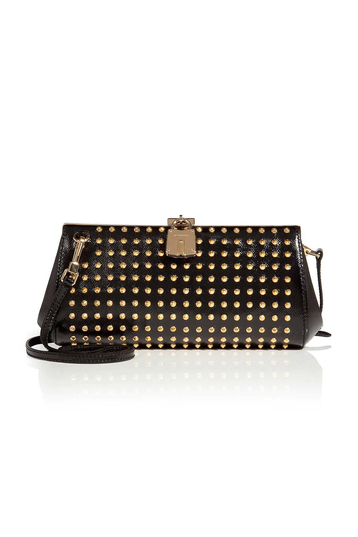 Burberry Studded Leather Clutch in Black in Brown | Lyst
