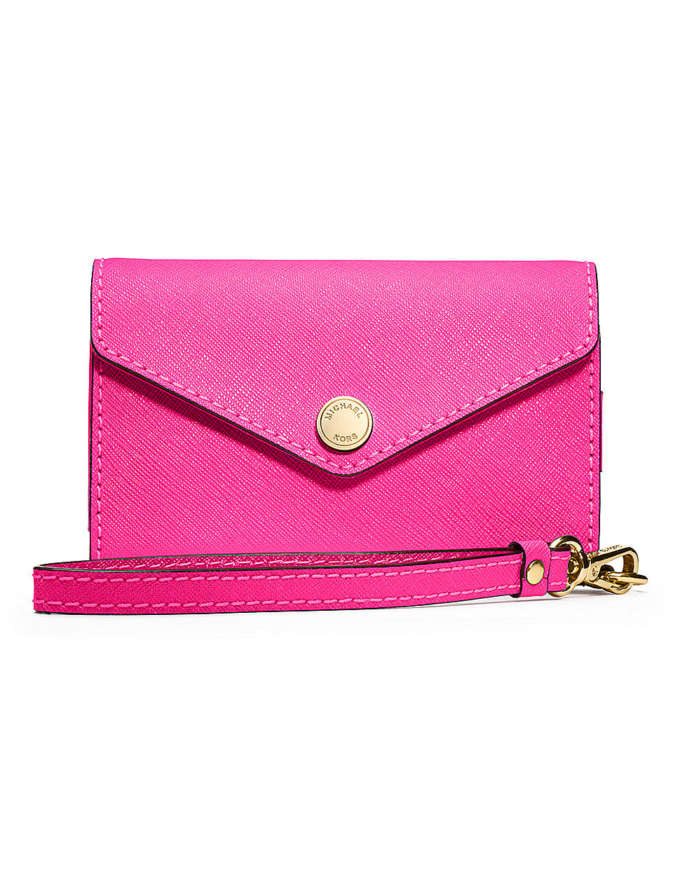 Michael Michael Kors Electronics Saffiano iPhone Wristlet in Pink (neon ...