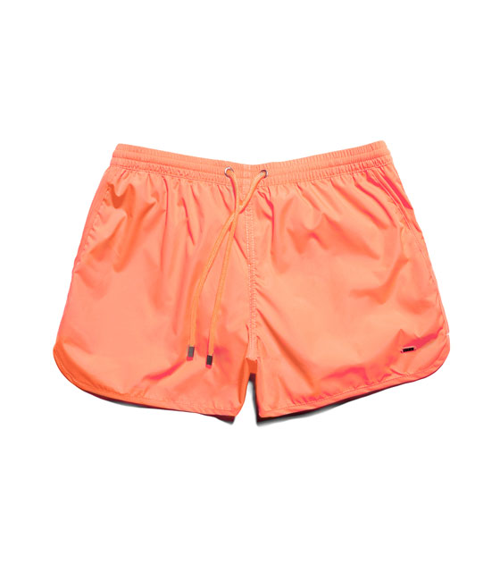 Zara Neon Swim Shorts in Orange for Men (Neon orange) | Lyst