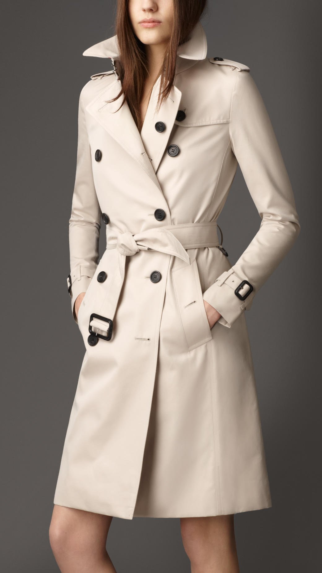 Lyst - Burberry Long Cotton Gabardine Trench Coat in Natural