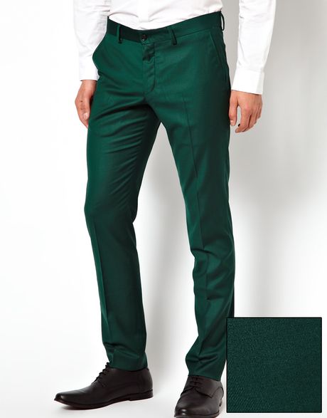 The North Face Selected Skinny Fit Suit Pants in Green for Men ...