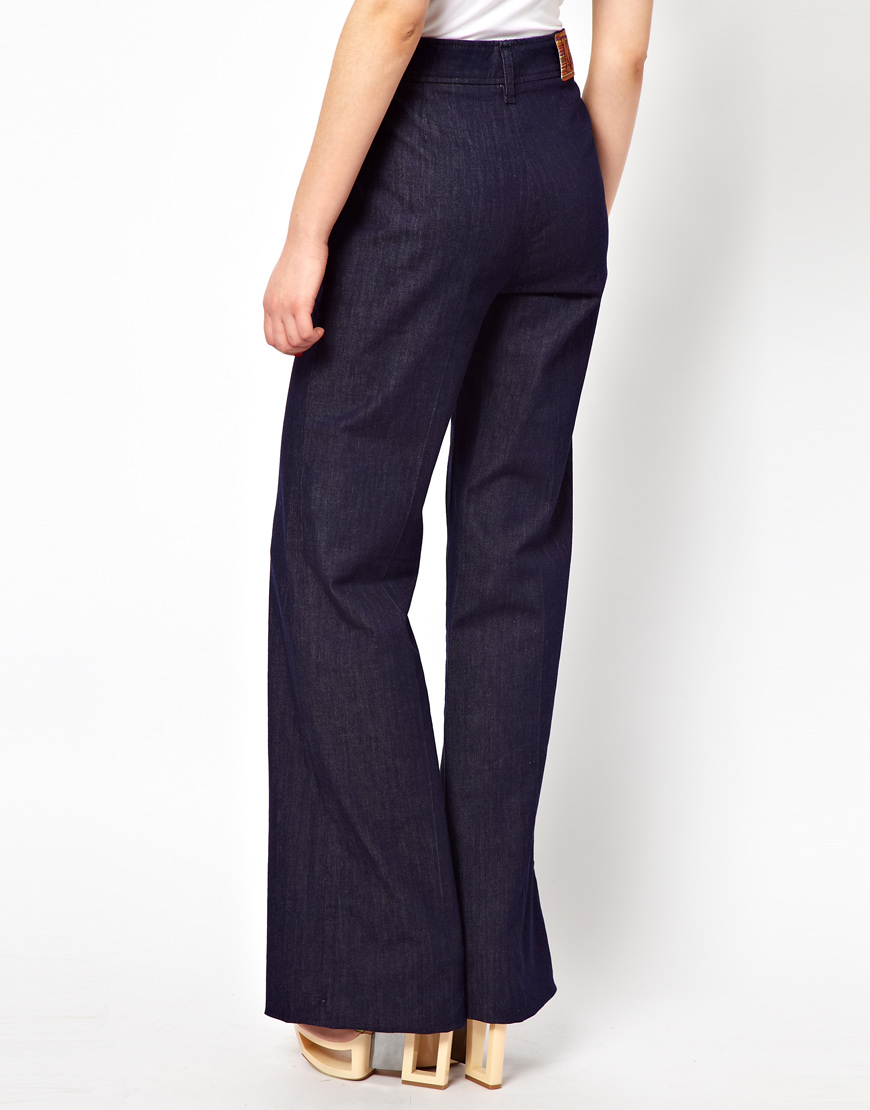 M missoni High Waisted Wide Leg Jeans in Blue | Lyst