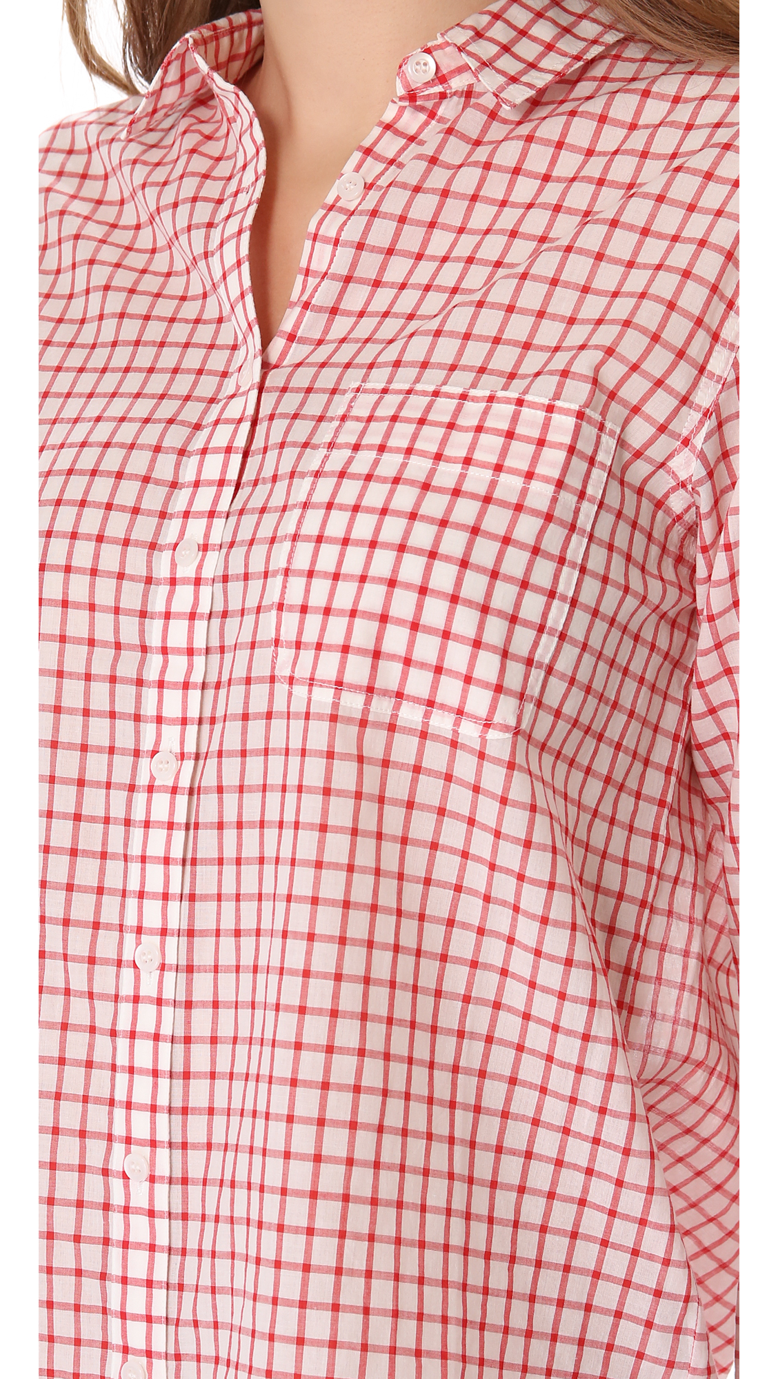 Madewell Ex Boyfriend Plaid Shirt in Red Lyst