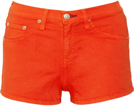 Rag & Bone Biba Denim Shorts in Orange (bright orange) | Lyst