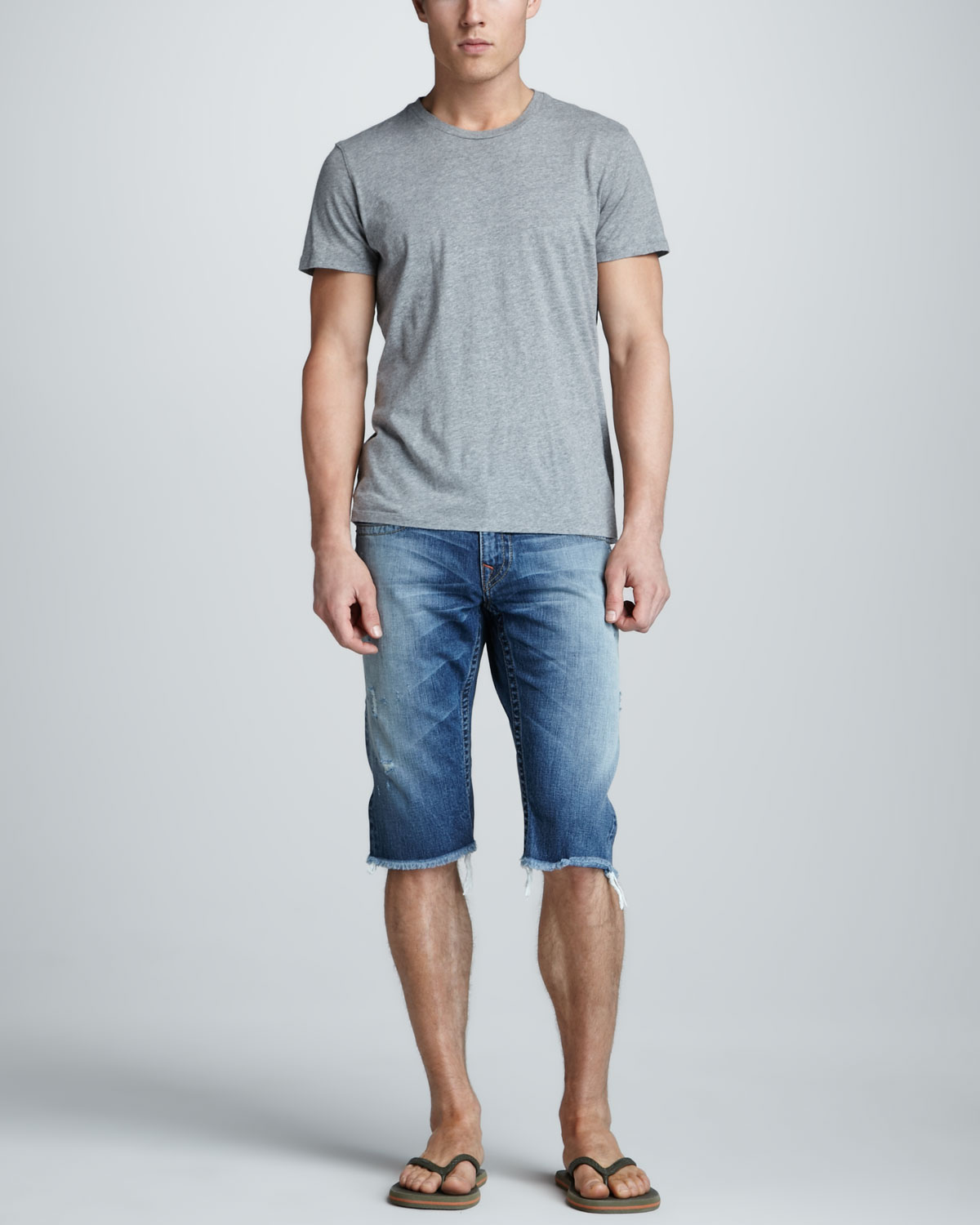 Lyst True Religion Ricky Cutoff Shorts In Blue For Men 