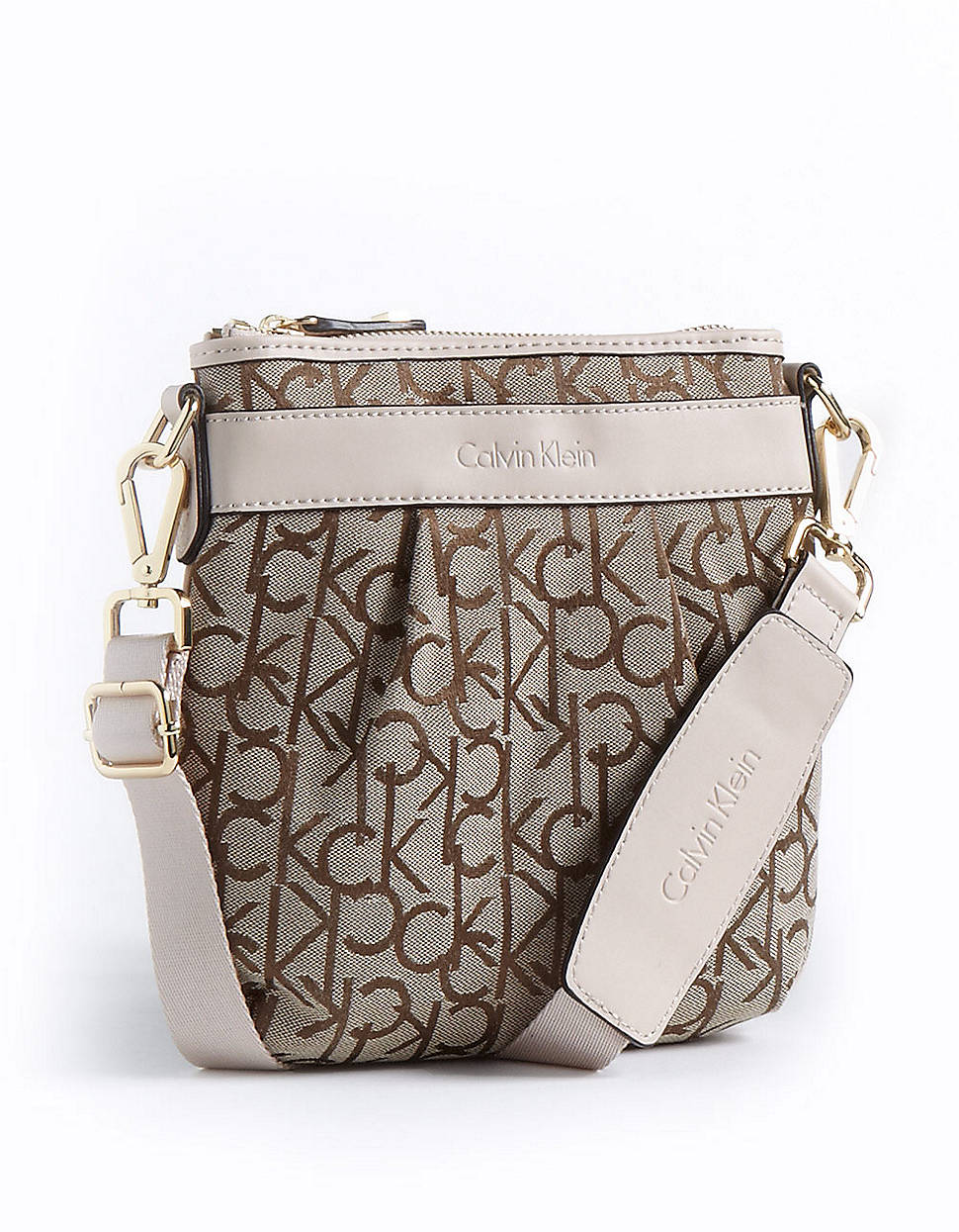 Lyst Calvin Klein Monogram Crossbody Bag In White Gallery Previously Sold At Lord Taylor Women S Calvin Klein Crossbody