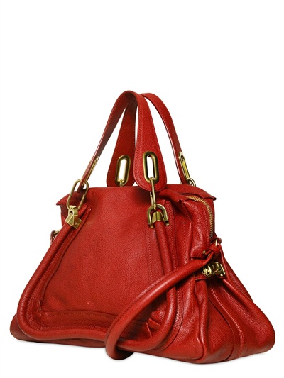 Chlo Medium Paraty Grained Leather Bag in Red (berry cupcake) | Lyst  