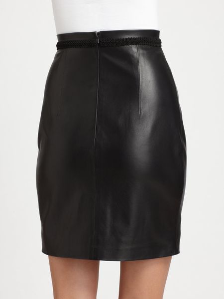 Christopher Kane Leather Skirt in Black | Lyst