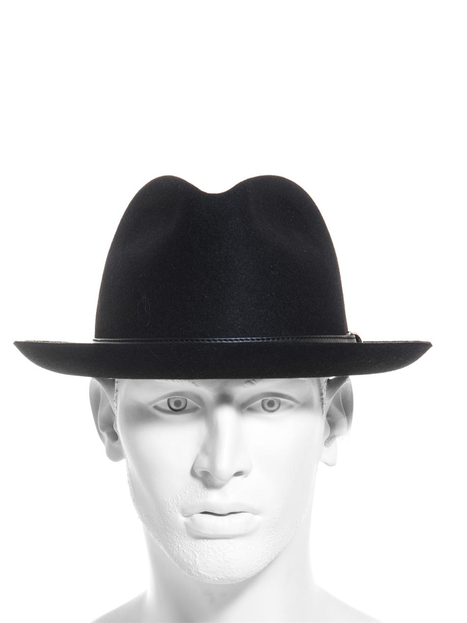 mens black felt fedora hat