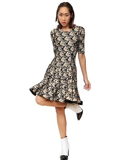 kenzo stretch viscose jacquard knit dress in black lyst kenzo stretch viscose jacquard knit dress in black lyst