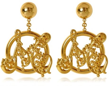 Moschino Clip On Logo Earrings in Gold | Lyst