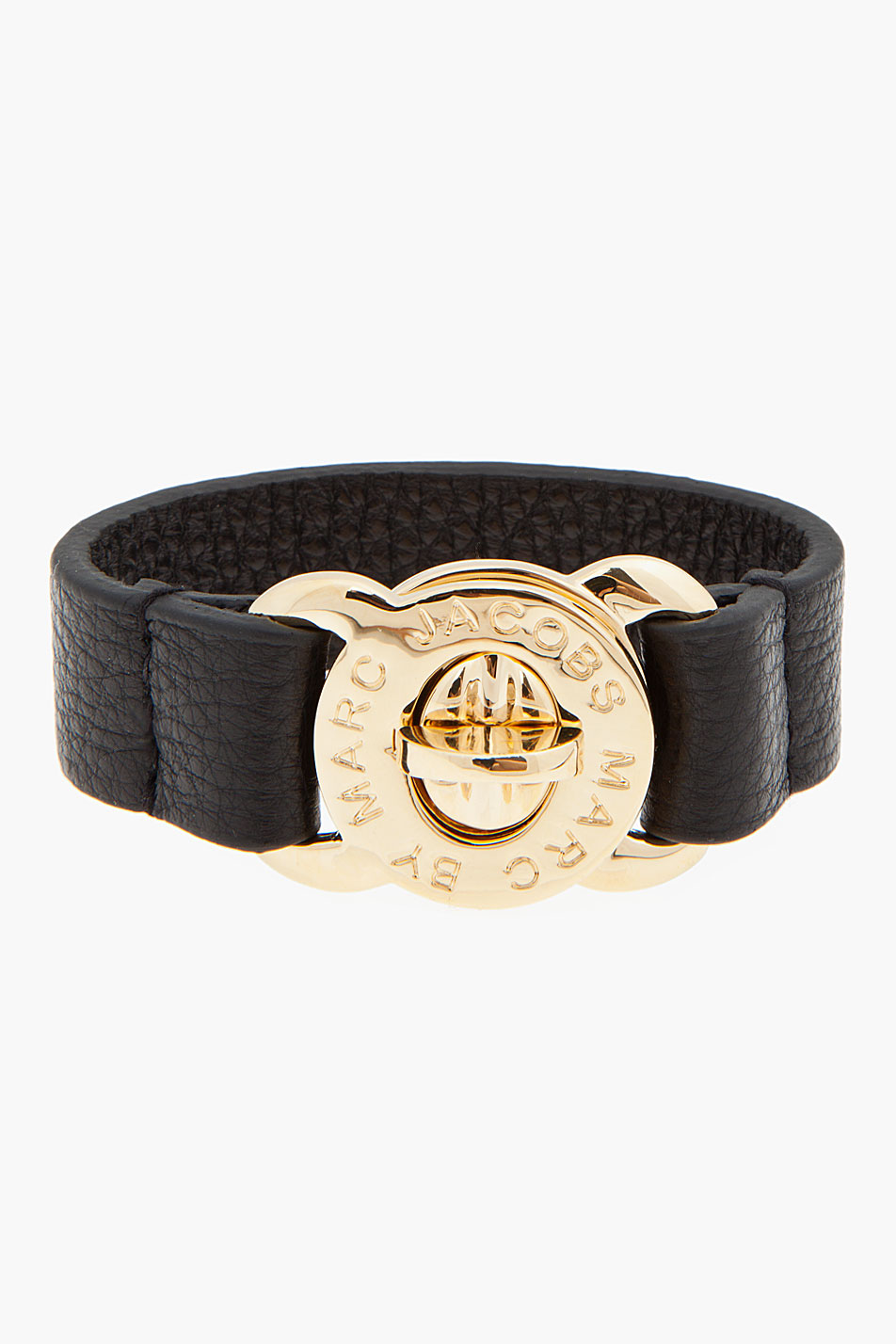 Lyst - Marc by marc jacobs Leather Large Turnlock Bracelet in Metallic