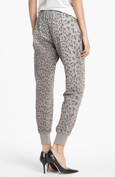 Current/elliott Animal Print Sweatpants in Gray (grey leopard) | Lyst