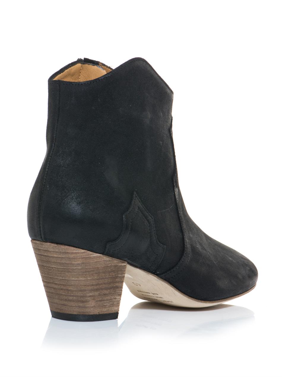 Isabel Marant Leather Dicker Ankle Boots in Metallic (Black) - Lyst