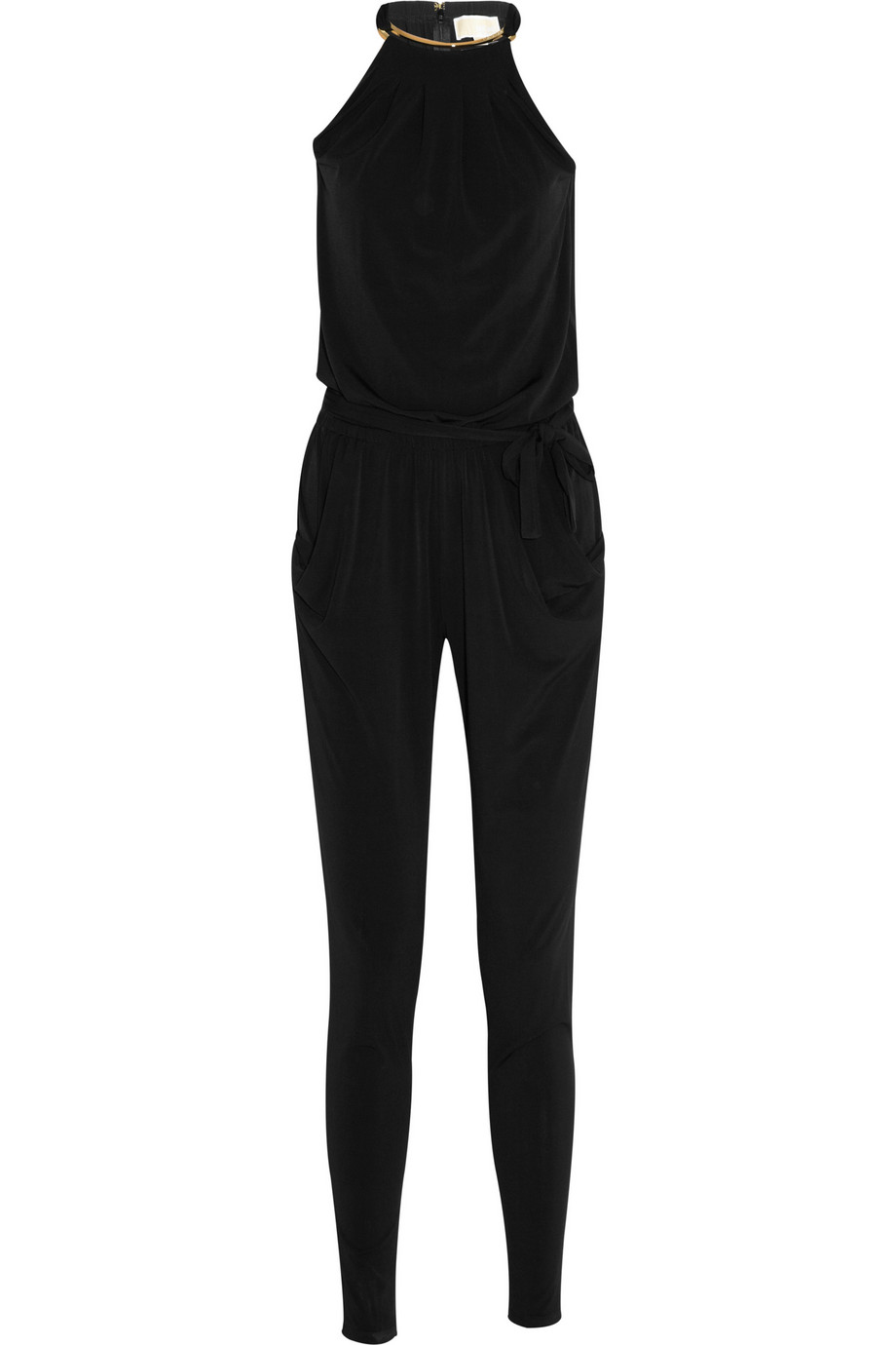 Michael Michael Kors Satin-jersey Jumpsuit in Black | Lyst