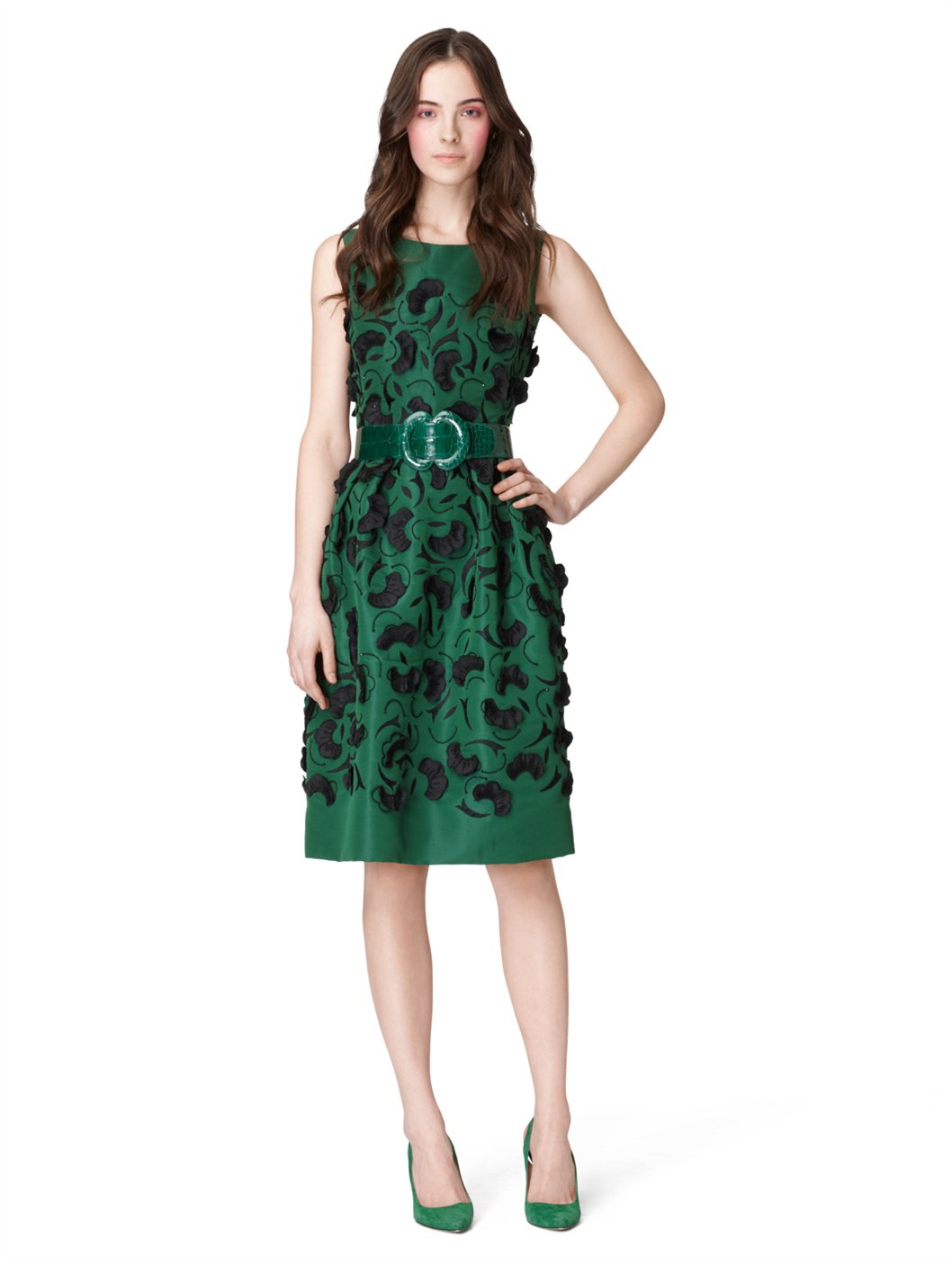 oscar de la renta green dress